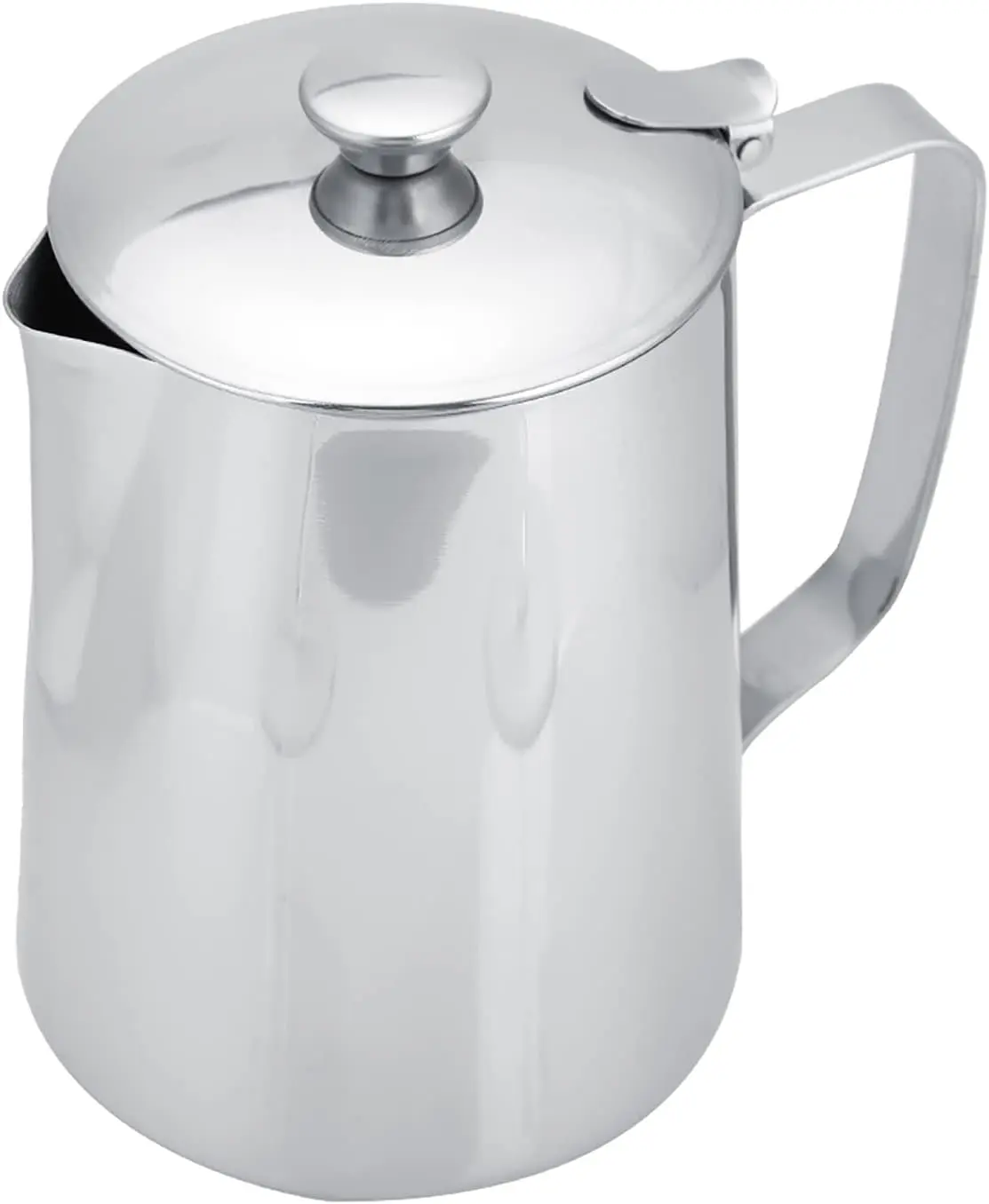 Stainless Steel Pitcher, 350ml Milk Pitcher with Lid，Stainless Steel Coffee Cup Mug Milk  Pitcher Jug for Latte Coffee Art for Office Kitchen Tea