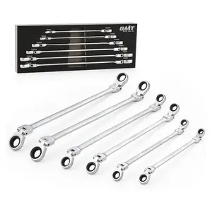 Orion Motor Tech 6-Piece Ratcheting Wrench Set, Metric 8mm - 19mm Extra Long Gear Multi-Purpose Ratchet Wrench Extra Long Ratchet Wrench Set with 72 Tooth Gear & Double Box End, 8mm 9mm 10mm 11mm 12mm 13mm 14mm 15mm 16mm 17mm 18mm 19mm, fathersdaygift