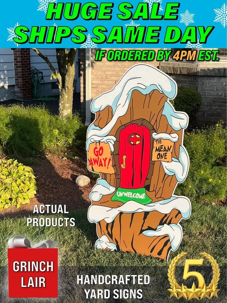 Grinch Lair Yard Decoration: Whoville Christmas Decor (47.40in H x 23in W) LAIR ONLY