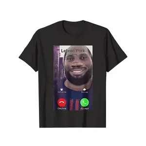 Lebron Pork Calling Phone Interface Funny T-Shirt Men's Black Casual Graphic Tee Shirt t  shirt  hustle