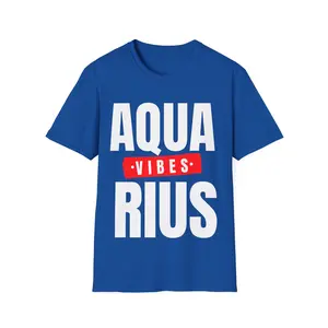 Zodiac Sign T-Shirt Aquarius Vibes T-Shirt Menswear  Unisex Top Streetwear Casual Tshirt Zodiac Sign