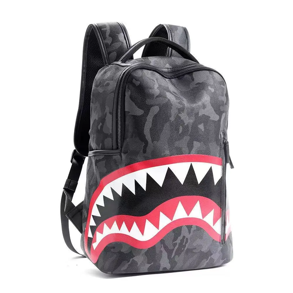 New Double Shoulder Bag Casual Shark Business Large Capacity Men's Backpack Schoolbag Travel Bag 40X30X15 cm