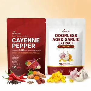[VIVONU PREMIUM 1+1 SERIES] Metabolism Support Maintenance Bundle | Cayenne Pepper+Aged Garlic | 10500mg Odorless Garlic 3000mg Cayenne PepperMagnesium Vitamin E D3 K2 Hawthorn Beetroot  Chromium B1 & B9 | Supports Immune Health & Heart Function|
