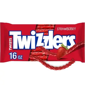 TWIZZLERS Twists Strawberry Flavored Licorice Style, Low Fat Candy Bag, 16 oz