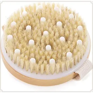 Dry Brushing Body Brush for Lymphatic Drainage, Dry Skin, Cellulite, Blood Circulation with Exfoliating Natural Bristles and Massage Nodes for Flawless Skin
