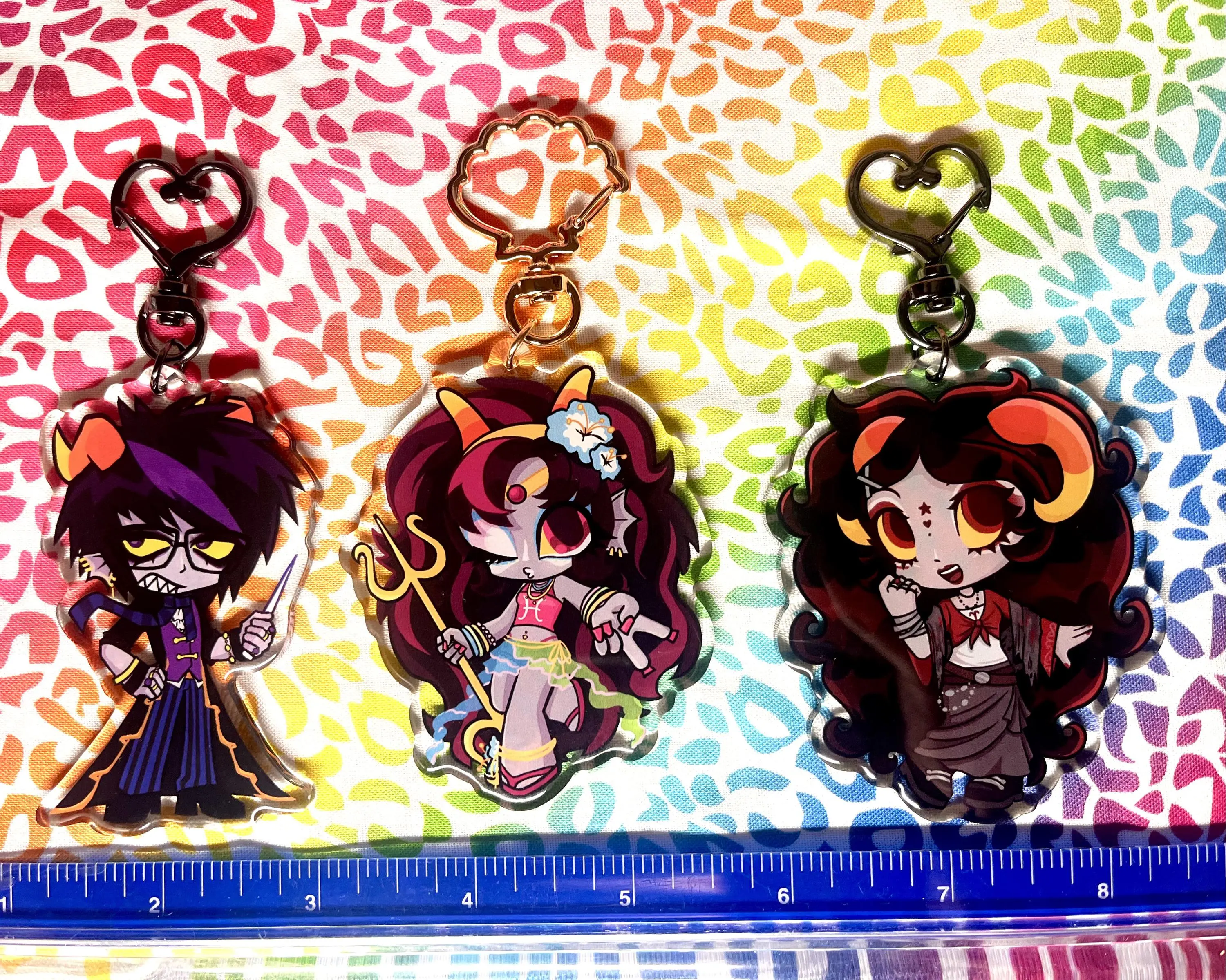 The Seadwellers + Aradia Homestuck Keychain Acrylic Charms! Kawaii Keyrings Birthday Gifts, Homestuck Character Keychains – Cute Acrylic Keychain Charms, Perfect Gift for Fans & Collectors