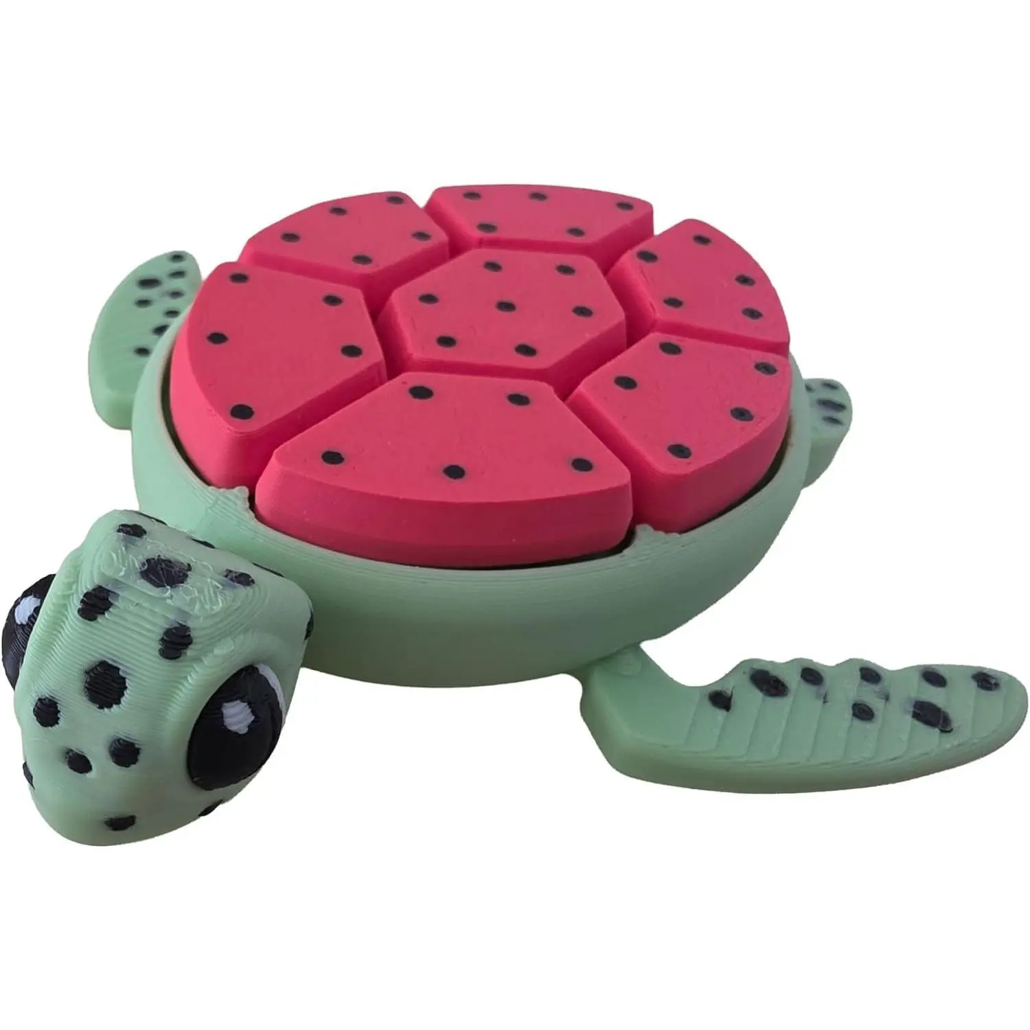 Turtle Fidget Clicker – ASMR Desk Fidget for Adults & Teens | Stress & Anxiety Relief, Focus Tool - Watermelon