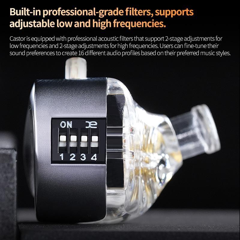 HiFi Earbuds Wired Earbuds In-Ear Monitor IEM Earphones Dual Dynamic Driver Noise Isolating Earbuds Adjustable Tuning Earphones 2PIN Detachable Cable Gaming Earbuds Studio Monitor Earphones
