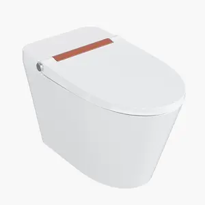 Smart Toilet with Bidet, Auto Open/Close Lid, Heated Seat, Auto & Foot Flush, Warm Wash & Dryer, Night Light, LED Display, ADA Comfort Height, Blackout Flush, Multi-Color Options (Rose Gold）