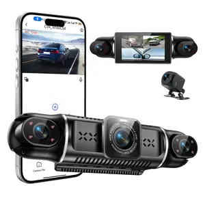 360°View 4 Channel Dash Cam, 1080P Front and Rear Inside Left Right, Wireless Dash Camera for Cars, G-Sensor, IR Night Vision, 24H Parking Mode, Loop Recording, APP Control, Wifi Dashcam