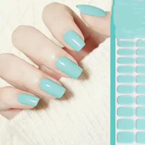 Pure Color European Mint Nail Art, Waterproof Removable False Nails, Medium Square Shape, Financial Quality, No Ca Prop 65