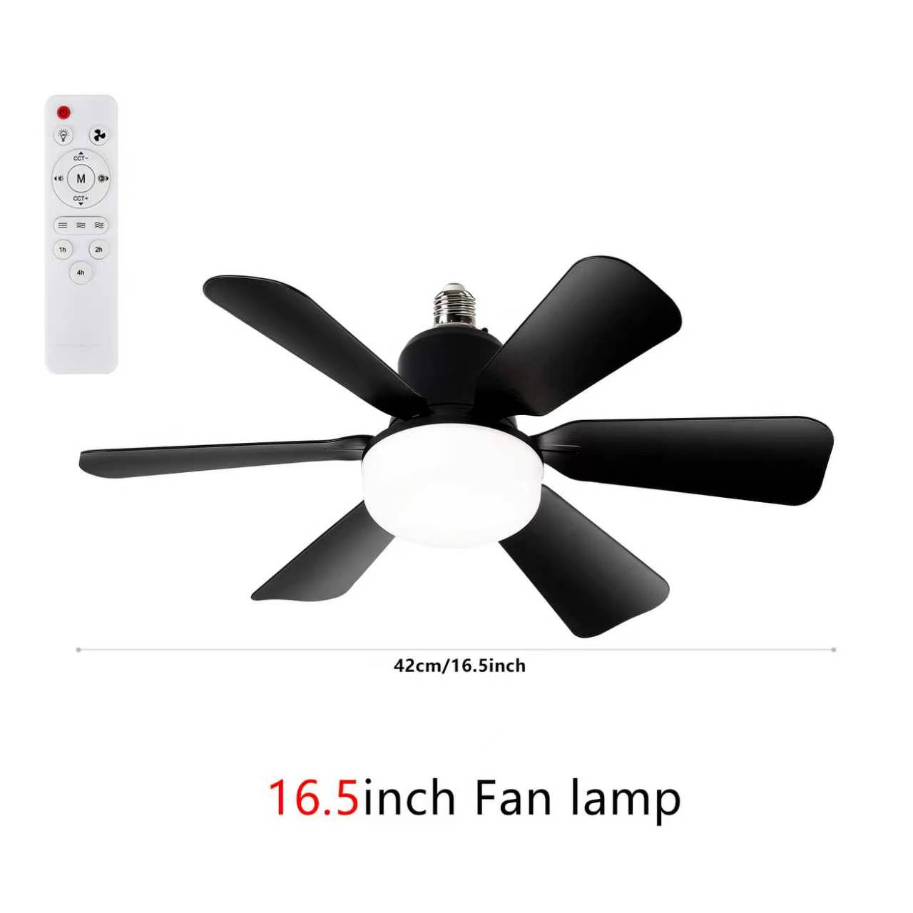 3-in-1 Socket Fan Light with Remote - Easy Install Ceiling Fan with Dimmable LED for Bedroom, Kitchen & Garage | No Wiring Needed