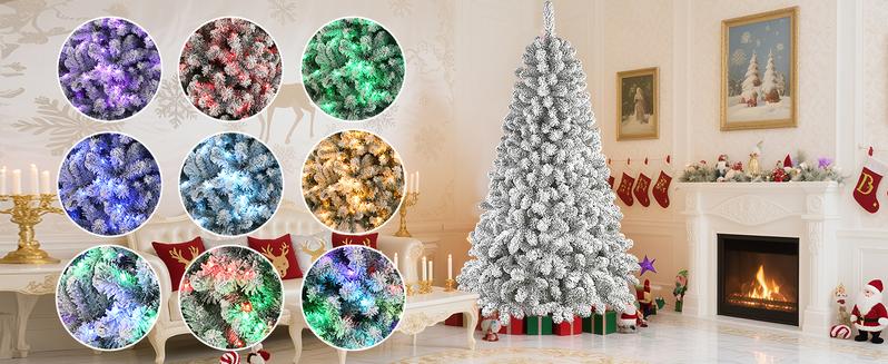 【Local Delivery】 Slearance Sale 12FT Pre-Lit RGB Snow Flocked Christmas Tree with 1090 Lights 3300 Branches Remote Control Hinged Design Ideal Xmas Decoration 【Local Delivery】 Slearance Sale 12FT Pre-Lit RGB Snow Flocked Christmas Tree with 1090 Lights 3300 Branches Remote Control Hinged Design Ideal Xmas Decoration