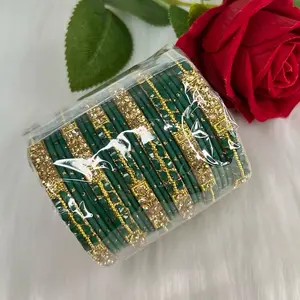 Desi Beautiful Bangle Set with Kada - Stylish Design, Complete Accessory Set for Versatile Wear