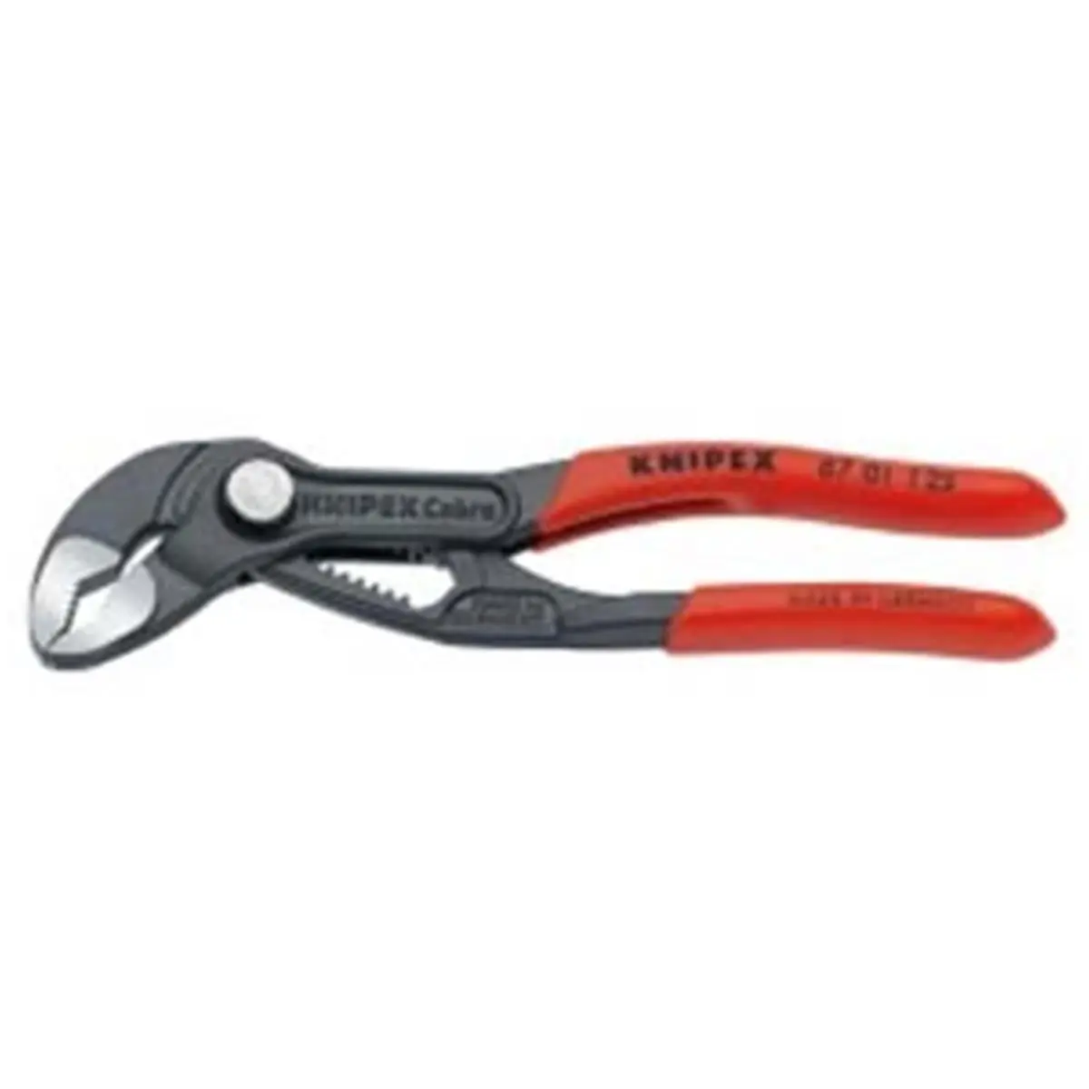 Knipex KX8701125 Baby Cobra 5-in Crimping Tongue-and-Groove Pliers - Push-Button Adjustment, Self-Gripping Jaw Design, 1-in Jaw Capacity, Forged Pinch Guard, Compact Size, Cobra Series Hand Tool for Tools & Hardware Use
