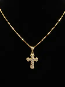 VEX Baguette Cross Pendant Necklace – Iced Out Cross Chain
