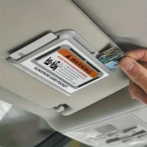 Adhesive Car Sun Visor Card Holder - Durable Plastic Dashboard Organizer with Multiple Slots for Glasses, Tickets, IDs - Hands-Free Car Interior Accessory, Dashboard Accessory, Strong Attachment, Sun Visor for Car, Car Accessories