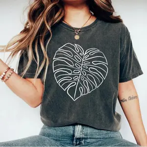 Comfort Colors Monstera Leaves Shirt, Botanical Shirt Houseplant Shirt, Vintage Gardener Tee, Gift For Mom, Classic Fit, Nature Lovers