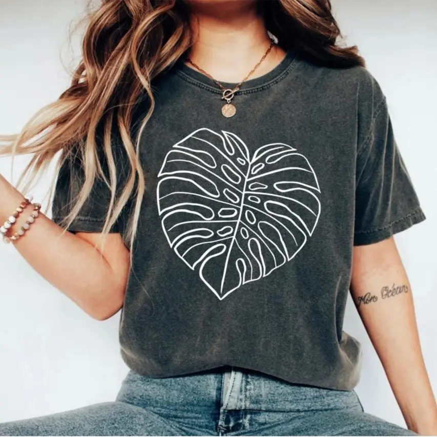 Comfort Colors Monstera Leaves Shirt, Botanical Shirt Houseplant Shirt, Vintage Gardener Tee, Gift For Mom, Classic Fit, Nature Lovers