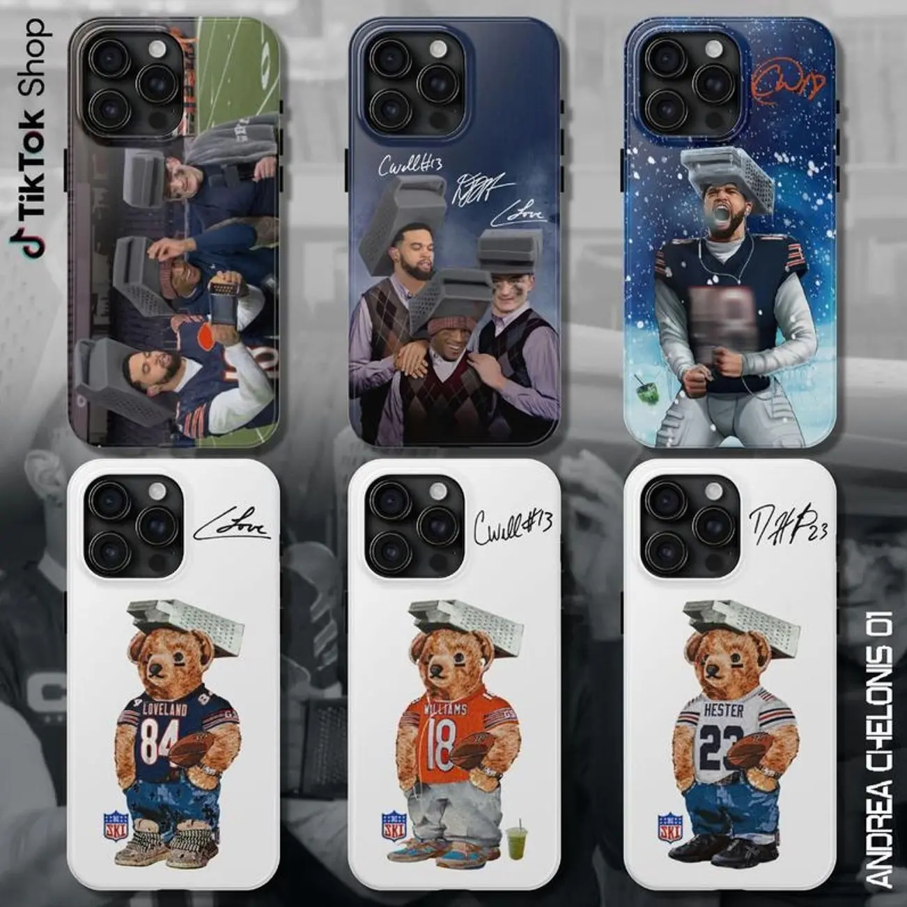 Chicago Grater Step Brother Signature Phone Case, Caleb DJ Colston Football Phone Case for iPhone 11 12 13 14 15 16 Pro Max Plus X SE, Samsung S21 S22 S23 S24 S25