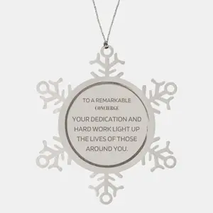 Remarkable Concierge Gifts, Your dedication and hard work, Inspirational Birthday Christmas Unique Snowflake Ornament For Concierge, Coworkers, Men, Women, Friends