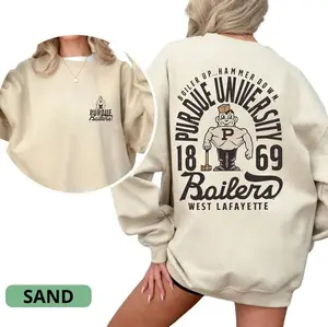 Purdue Vintage Varsity Crewneck Shirt, Sweatshirt, West Lafayette Game Day Sweater for Women, Retro College Spirit Graphic Pullover