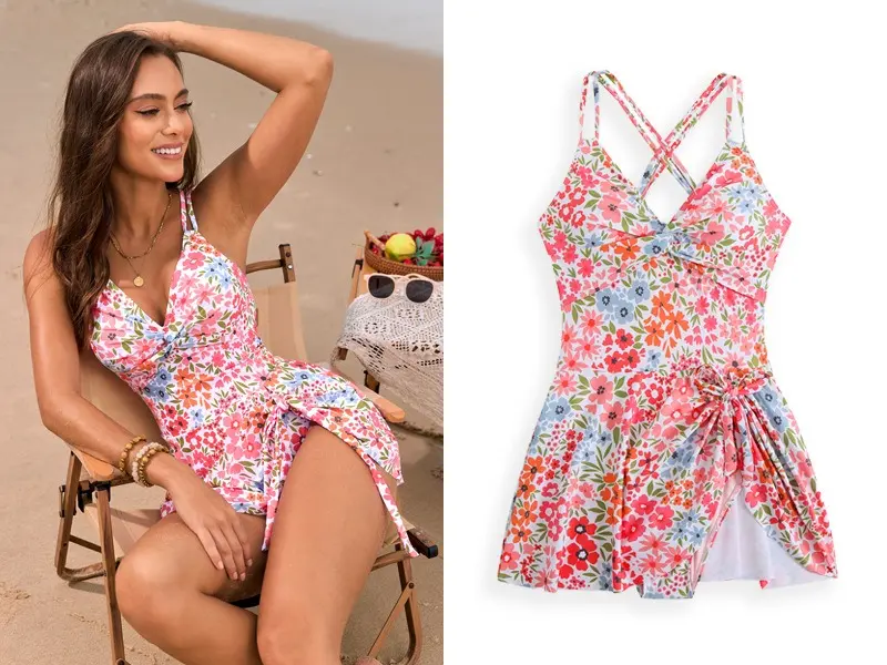 Cute Backless One-Piece Swimsuit for Women – Sweet & Sexy High Waist Beachwear, Flattering Fit for Summer Vibes