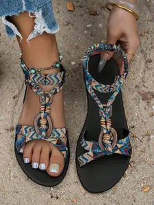 Women's Fashion Bohemian Style Flat Sandals, Casual Fashion Versatile, Perfect for Weddings Parties Outdoor Beach