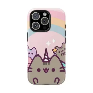 A Cute Pusheens Phone Case That Features Ice Cream, Compatible with for iphone Models 17 16 15 14 13 12 11