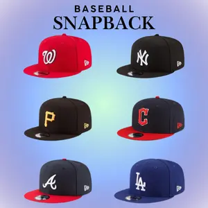 NEW ERA MLB 9FIFTY Snapback Adjustable Hat collection featuring classic NY Yankees and LA Dodgers logos. Stylish flat brim and curved brim options made for streetwear, sports fashion, and trendy daily outfit styling.