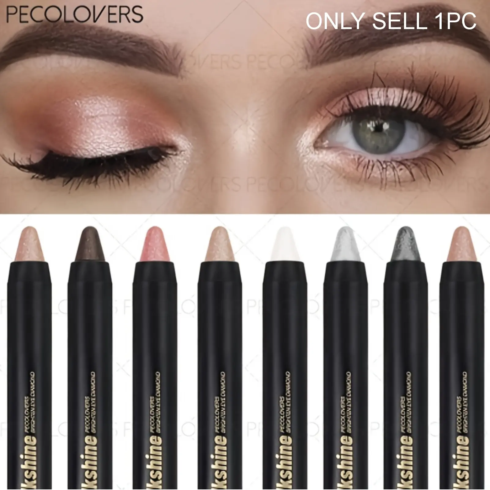 1PC Glitter Brown Eyeshadow Pen Waterproof Lasting Shimmer Matte Lying Silkworm Eyeshadow Pencil Highlighter Stick Eyes Makeup Tools