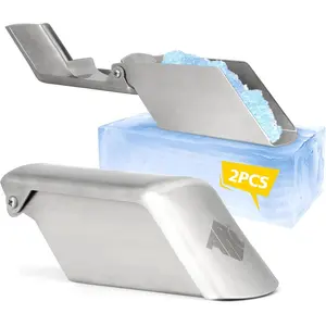 , BQ35 2 count Hand Ice  with Adjustable , Stainless Steel Ice Machine, Ice Shavers for Snow Cones and juice, Mexican Ice Maker
