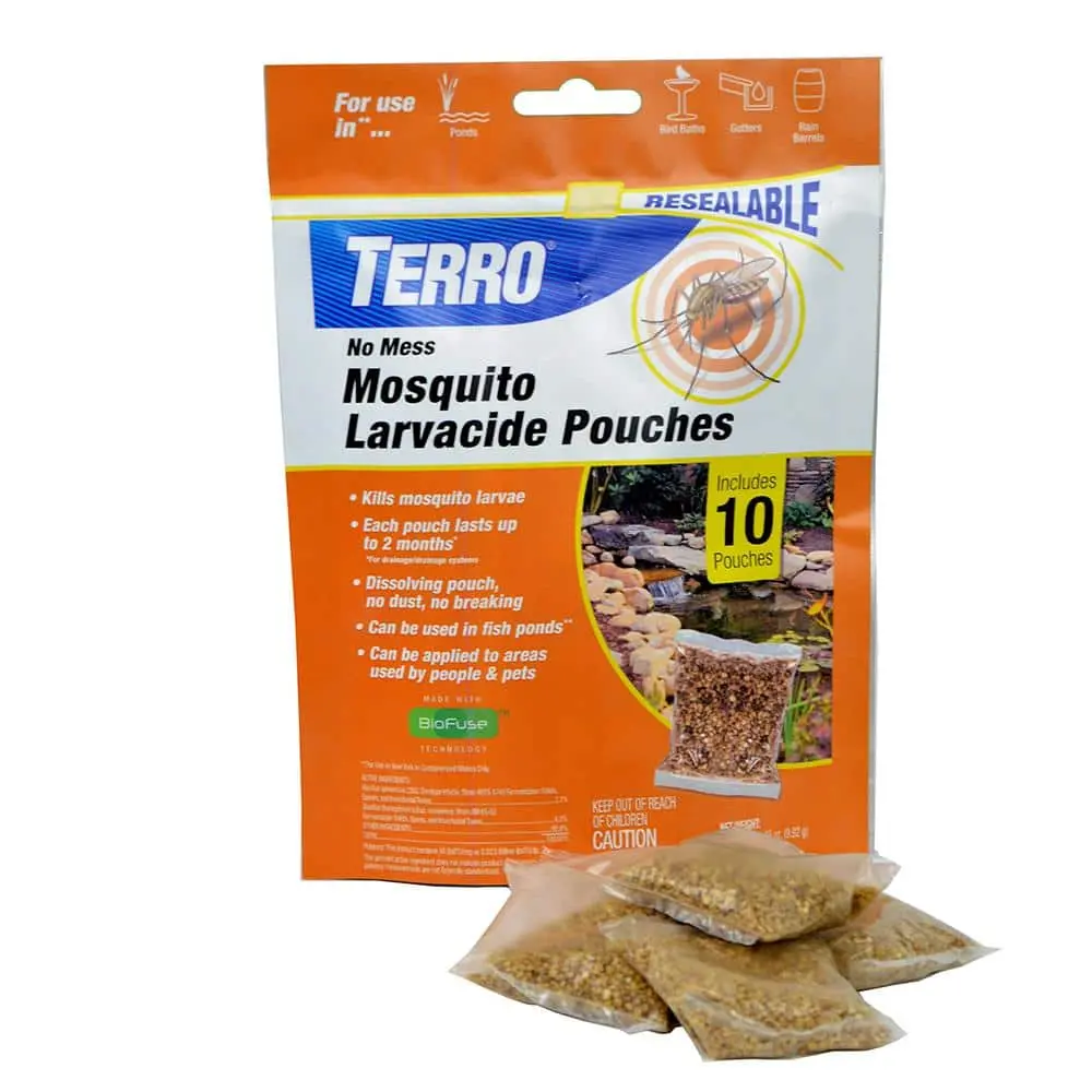 Mosquito Larvacide Pouches - 10 Pack, Resealable, No Mess, For Use in US, Kills Mosquito Larvae, Lasts Up to 2 Months