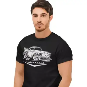 57 CHEVY 1957 CLASSIC CAR T SHIRT Cotton Man Menswear Soft T-Shirt Top Traditional Chinese