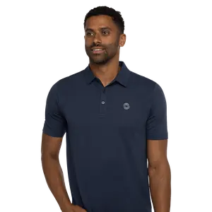 Travis Mathew Men's Tour Guide Odyssey Swirl Polo Shirt in Blue Nights | Size: Large