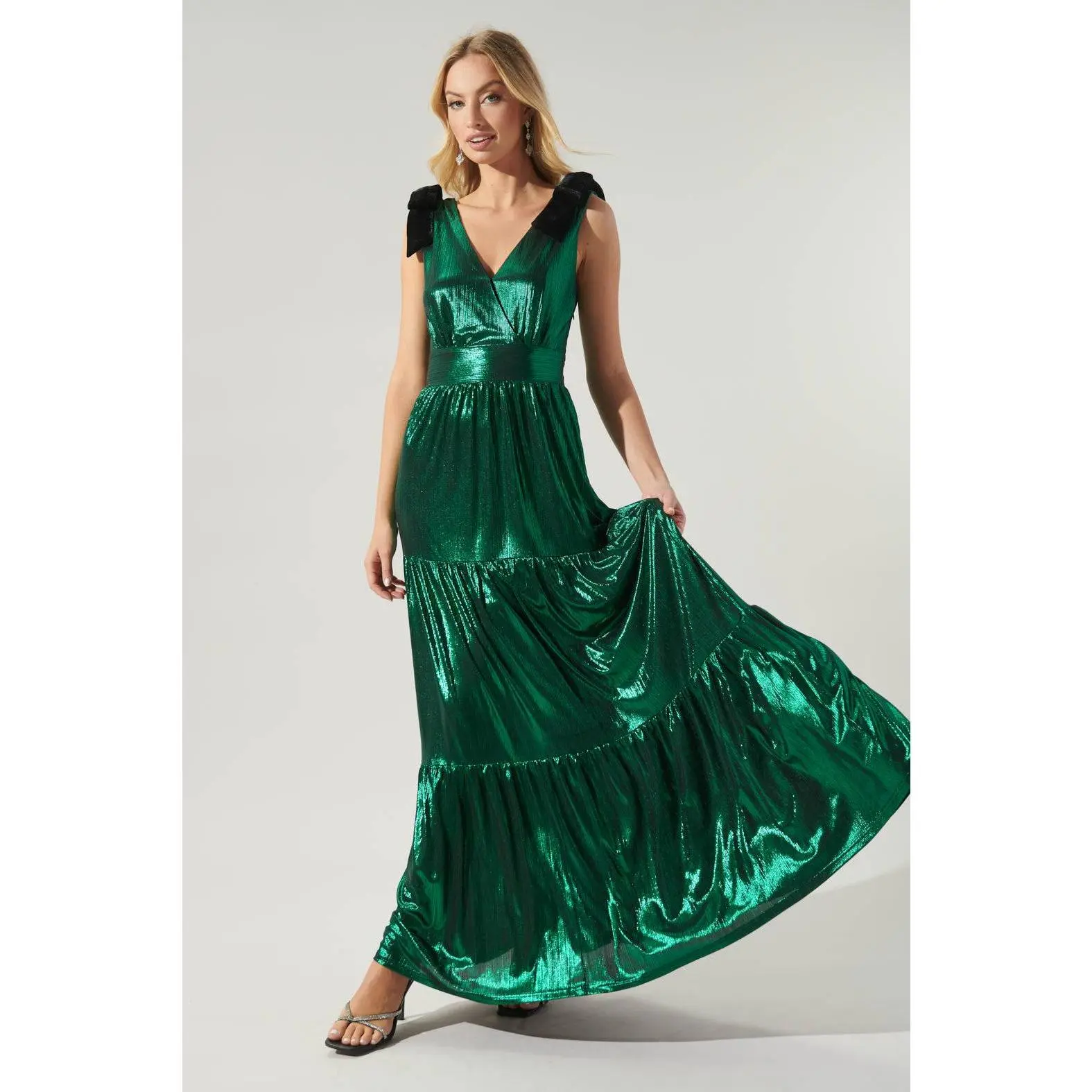 Cannes Liquid Satin Evening Maxi Dress