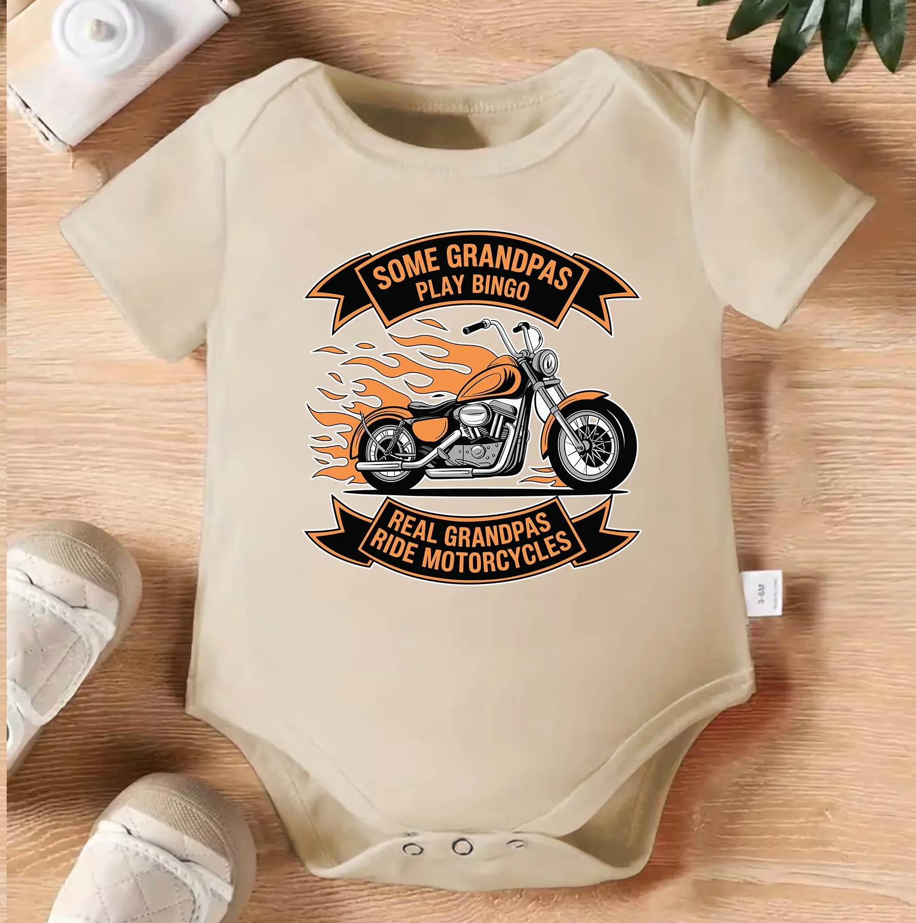 Some Grandpas Play Bingo Real Grandpas Ride Motorcycles Baby Bodysuit, Funny Grandpa Baby Onesie, Biker Grandpa Infant Romper, Motorcycle Newborn Outfit, Grandpa Gift Baby Clothes, Granddaughter Grandson Bodysuit, Cool Grandpa Baby Shower Gift