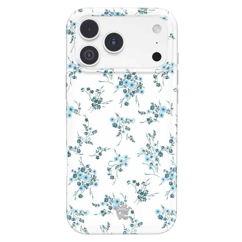 Velvet Caviar French Blue Floral iPhone Case - Cute Shockproof Drop Protection Cover for Smartphone, Cellphone, Wireless Handheld Devices, Magnetic Grip Accessory (Fits 18 Pro Max, 18 Pro, 17, 16, 15 & More)