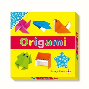 English Origami Kit, 40 Sheets Folding Paper Box, 69 Simple Origami Models Instruction Book, Enhance Kids' Manual Skills