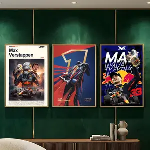 F-F1 M-Max V-Verstappen Race 33 Painting Calligraphy HD Heavy-Duty Waterproof Wrinkle-Resistant Canvas Print – Tool-Free Durable Hides Wall Flaws & Boosts Style for Living Rooms Bathrooms