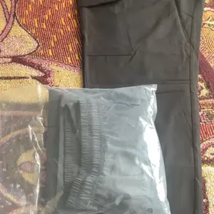 2-Pcs Women's Work Pants - Non-Stretch Full-Length Trousers, Adjustable Drawstring Waist for Gym/Outdoor/Daily Wear