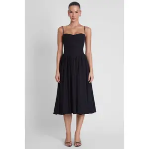 Ballerina Bustier Midi Dress - Black