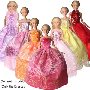 7-Piece Doll Dress Set, Party Gown Dresses for 11.5-Inch Girl Dolls, Unisex Gift Accessory Toy, Halloween Thanksgiving Christmas Decor