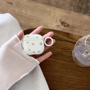 Star Pattern Earphone Case with Keychain, Decorative Earphone Protector Cover, Earphone Accessories Compatible with AirPods, Headset, Earphone Protective Cover