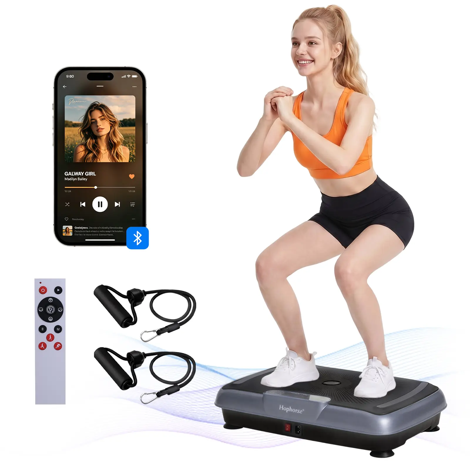 HopHorse 460LB Vibration Plate Shake Machine Aerobic Fitness Exercise Machine for Home Gym with LED Display & Remote Control Home Workout Gear Valentine's Day Gift Work Out Equipment