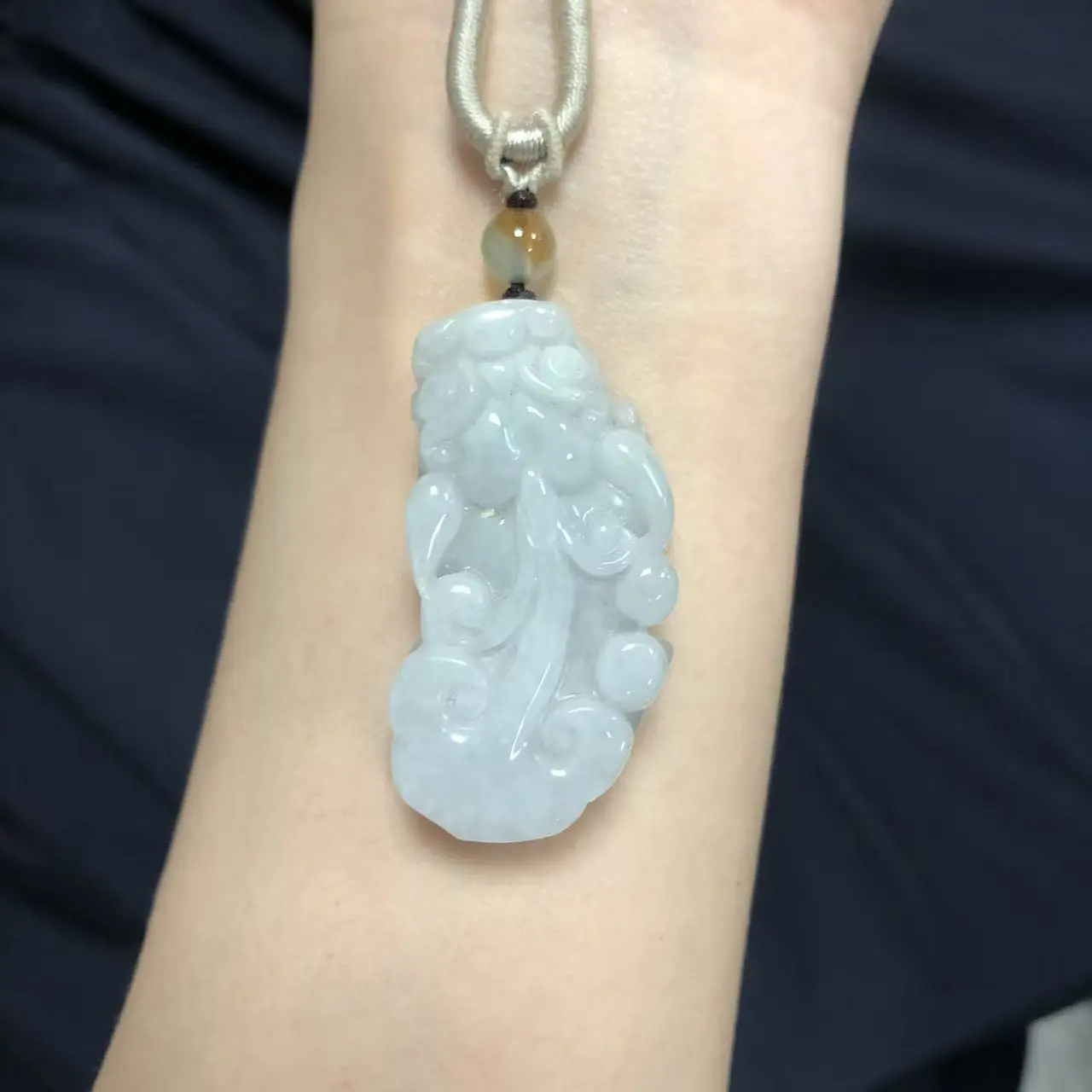 Natural Icy Jadeite Pixiu Pendant