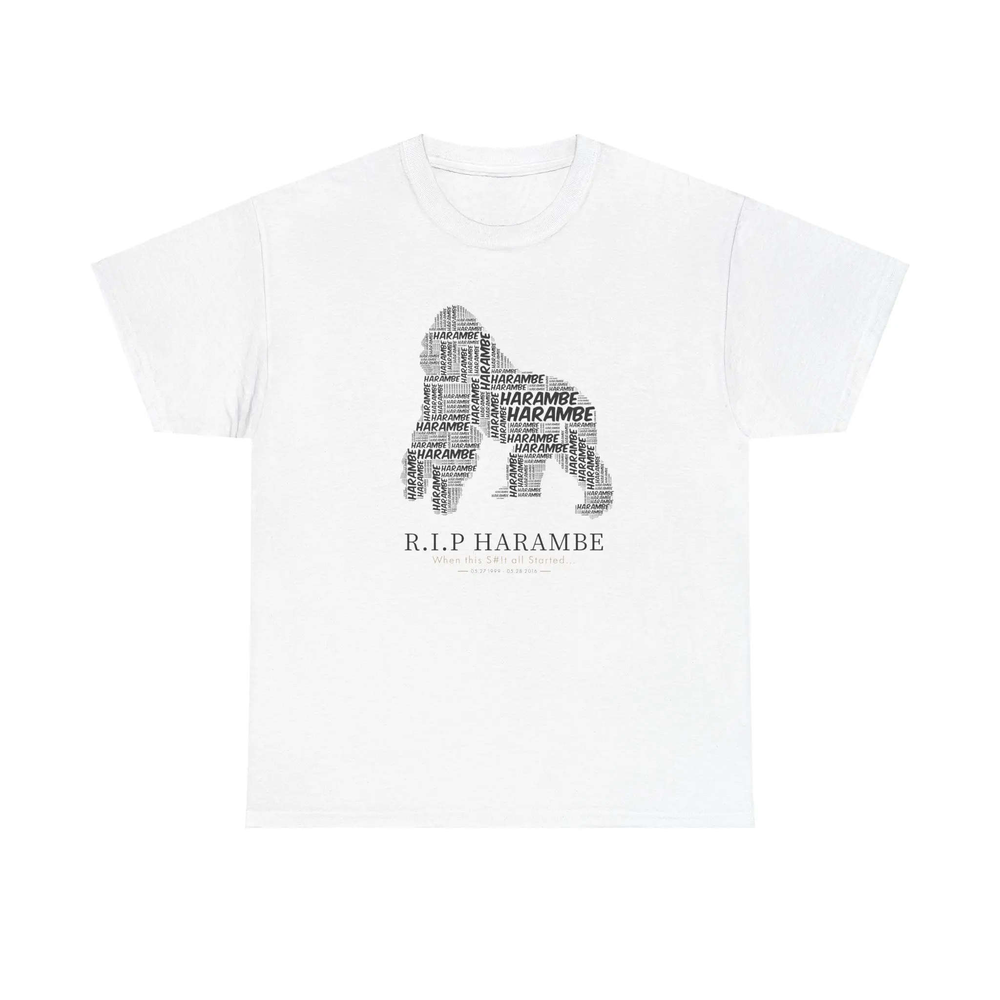 RIP Harambe Unisex Tee, Pop Culture Graphic Shirt, Memorial Harambe T-Shirt, Funny Gorilla Tee, Vintage Harambe Quote Shirt