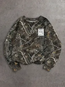 Men's All Over Print Crew Neck Camo Sweatshirt, Regular Fit Casual Long Sleeve Pullover for Fall & Winter, Men's Clothes for Daily Wear