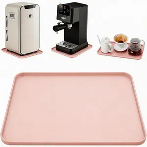 Silicone Drip Tray Mat 13 x 9 inches Leak-Proof Floor Protection Mat Suitable for Refrigerator, Washing Machine, Portable Air Conditioner Durable and Easy to Clean Pink, Black, White