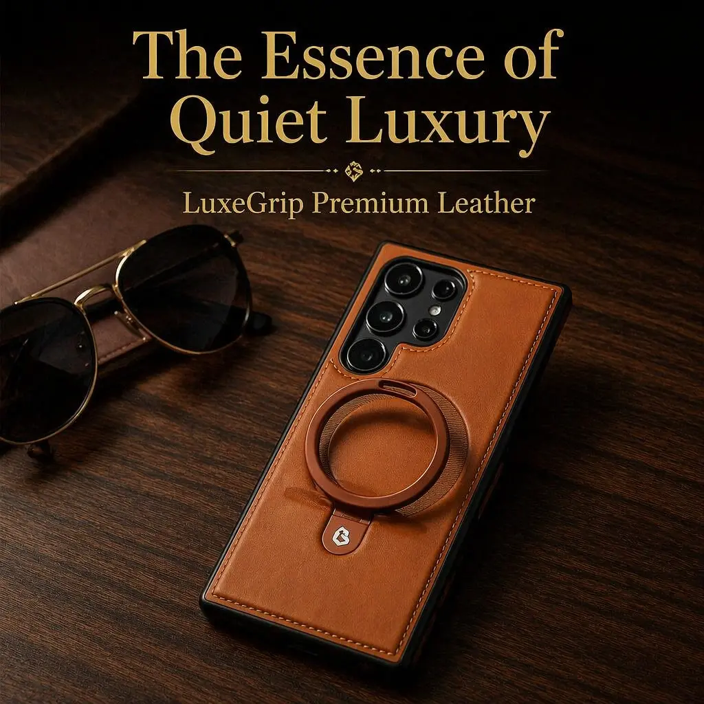 【For Samsung S25Ultra】NganGee Leather Plastic Protective Case with Stand for SamsungS25Ultra S24Ultra S23Ultra S22Ultra S24+ S23+ S22+  phone case Cellphone Smartphone summerwins,back to school,back to school haul